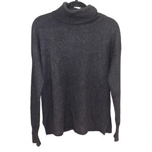 Nordstrom 100% Cashmere Turtle Neck Black Pullover Sweater